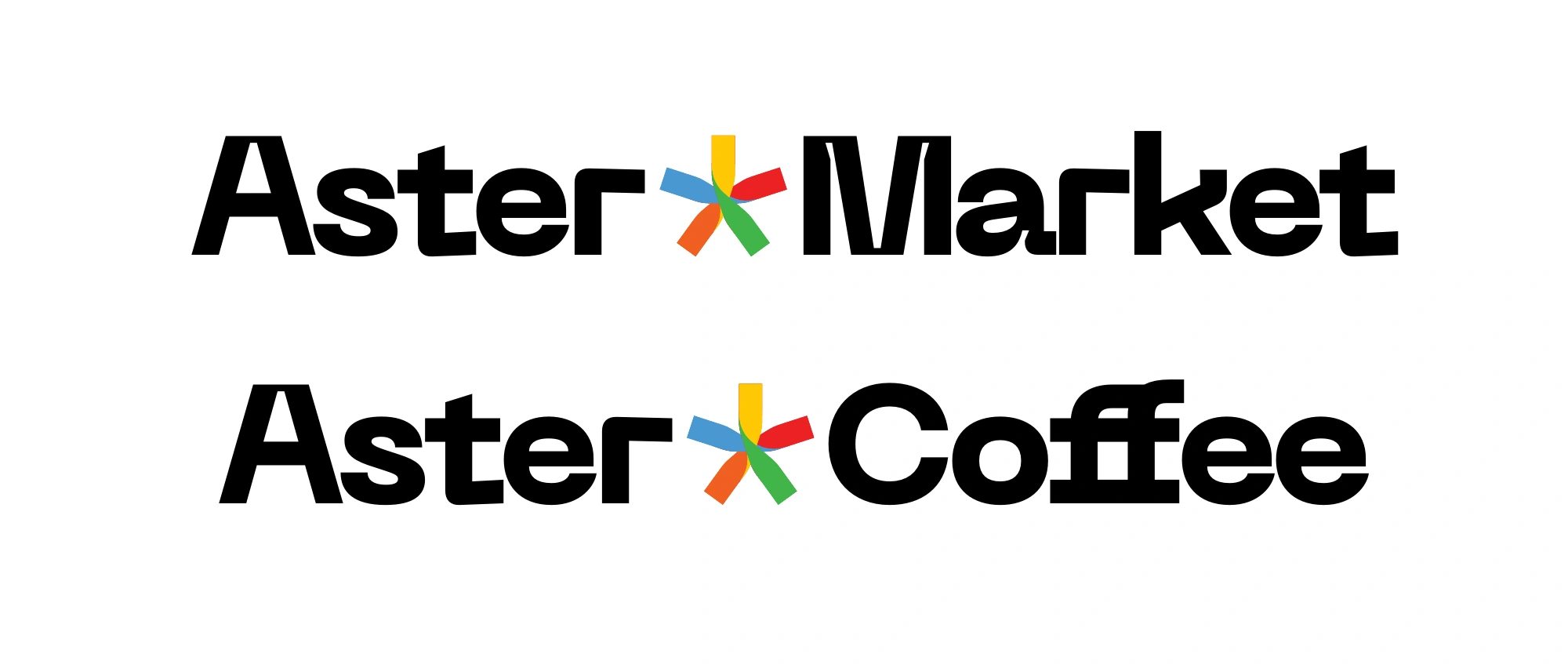 Система логотипів Aster Market та Aster Coffee